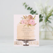 予算フローラケーキピンクブライダルシャワー招待状 (スタンド正面)