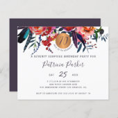 予算フローラシック70th誕生日パーティーの招待状 (正面/裏面)