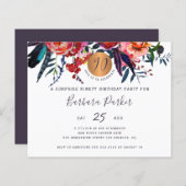 予算フローラシック90th誕生日パーティーの招待状 (正面/裏面)