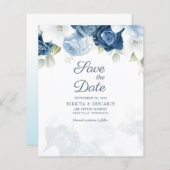 予算フローラスクリプトウェディング日付の保存 (正面/裏面)