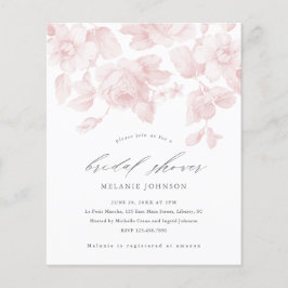 予算フローラスクリプトピンクブライダルシャワー招待