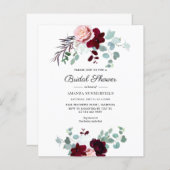 予算フローラスクリプトブライダルシャワー招待 (正面/裏面)