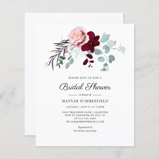 予算フローラスクリプトユーカリブライダルシャワー (正面/裏面)