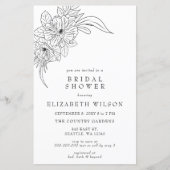 予算フローラスケッチブライダルシャワー招待状 (正面)