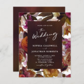 予算フローラスプレンダーQRコード結婚式招待状 (正面/裏面)