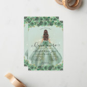 予算フローラセージグリーン金ゴールドプリンセスキンセアニェラ ノートカード (正面/裏面インサイチュ)