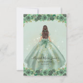 予算フローラセージグリーン金ゴールドプリンセスキンセアニェラ ノートカード (裏面)