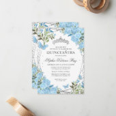 予算フローラダスティブルーシルバーティアラキンセアニラ ノートカード (正面/裏面インサイチュ)