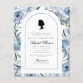 予算フローラダスティブルーブライダルシャワー招待状 チラシ (正面)