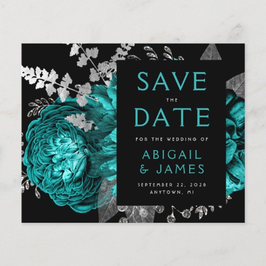 予算フローラティール（緑がかった色）ブルーシルバー日付を保存 (正面)