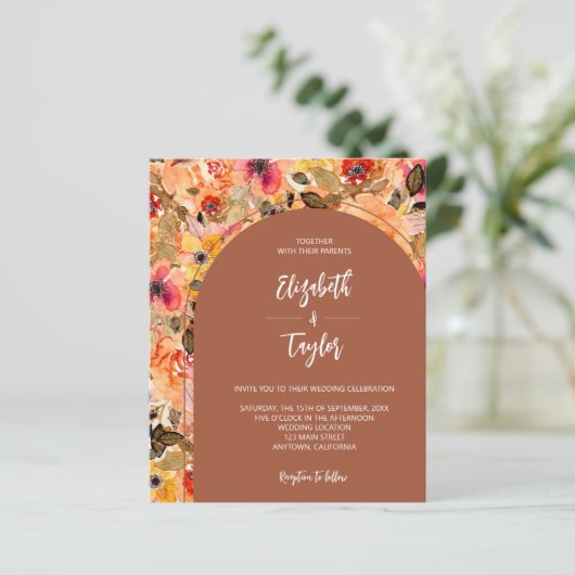 予算フローラテラコッタオールインワンウェディング招待 (スタンド正面)