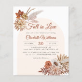 予算フローラテラコッタボホブライダルシャワー招待状 (正面)