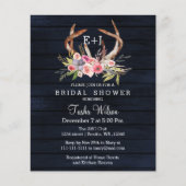 予算フローラネイビアントラーブライダルシャワー招待 (正面)