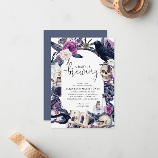 予算フローラハロウィーンベビーは醸造シャワー ノートカード (正面/裏面インサイチュ)