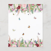 予算フローラバタフライブライダルシャワー招待 (裏面)