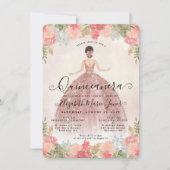 予算フローラバラ金ゴールドピンクプリンセスキンセアニェラ ノートカード (正面)