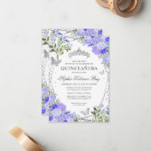 予算フローラパープルグラムシルバーティアラキンセアニラ ノートカード (正面/裏面インサイチュ)