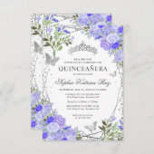 予算フローラパープルグラムシルバーティアラキンセアニラ ノートカード (正面/裏面)