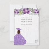 予算フローラパープルシルバーチャラキンセアニェラ ノートカード (裏面)