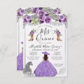 予算フローラパープルシルバーチャラキンセアニェラ ノートカード (正面/裏面)