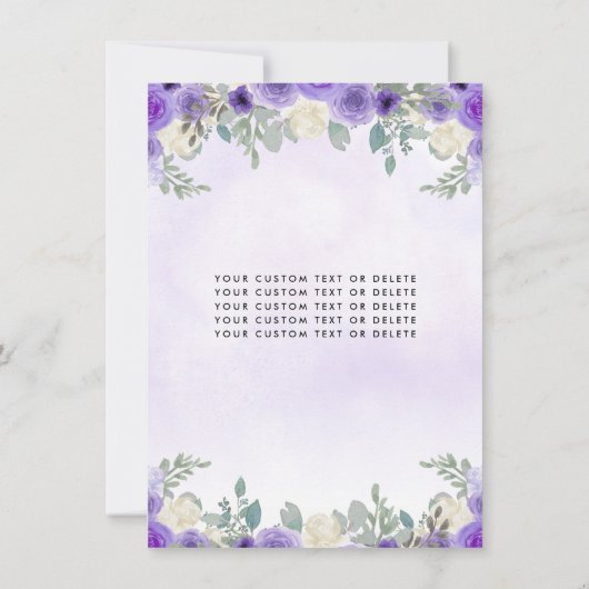 予算フローラパープルプリンセス誕生日キンセアニェラ ノートカード (裏面)