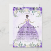 予算フローラパープルプリンセス誕生日キンセアニェラ ノートカード (正面)