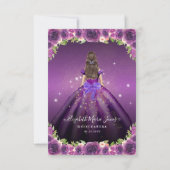 予算フローラパープル金ゴールドプリンセスキンセアニェラ ノートカード (裏面)