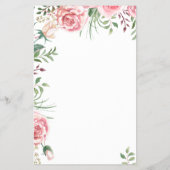 予算フローラピンクのスクリプトブライダルシャワーの招待 チラシ (裏面)