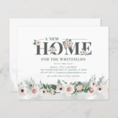 予算フローラピンクの新住所の引越し告知 (正面/裏面)