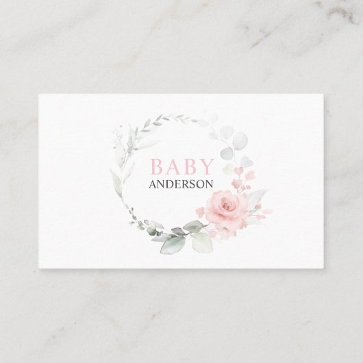 予算フローラピンクはカードの代わりに本をもたらす 名刺 (裏面)