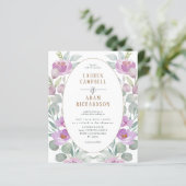 予算フローラピンクウォーターカラー結婚式招待状 (スタンド正面)