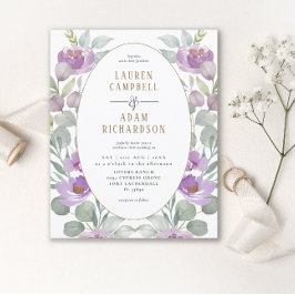 予算フローラピンクウォーターカラー結婚式招待状