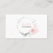 予算フローラピンクガールおむつラッフルチケット 名刺 (裏面)