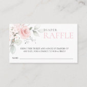 予算フローラピンクガールおむつラッフルチケット 名刺 (正面)