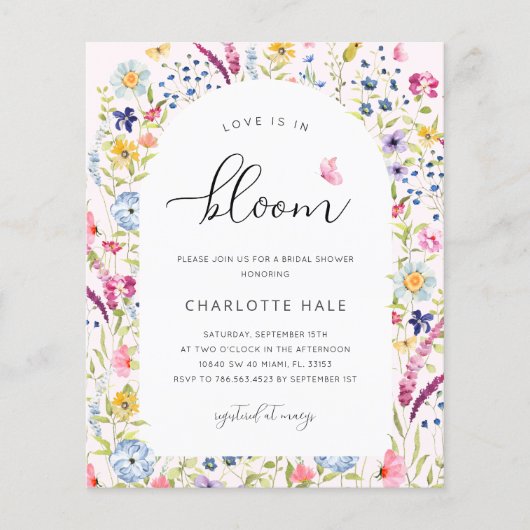 予算フローラピンクブライダルシャワー (正面)