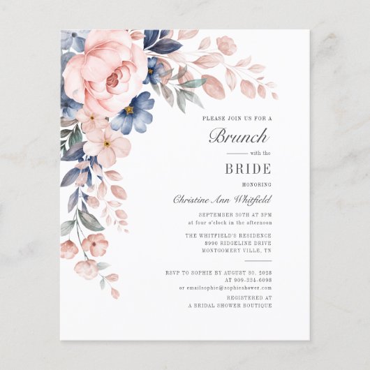 予算フローラピンクブルーウォーターカラーブライダルブランチ (正面)