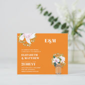 予算フローラピンクマグノリアス緑の結婚式の招待 (スタンド正面)