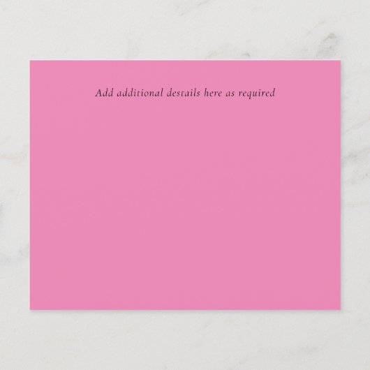 予算フローラピンクマグノリアス赤い結婚式RSVP (裏面)