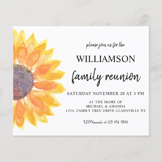 予算フローラファミリ懇親会招待状 (正面)