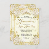 予算フローラフェイク金ゴールドグリッタークラウンキンセアニラ ノートカード (正面/裏面)