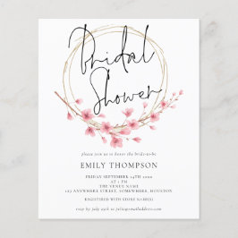 予算フローラフレームブライダルシャワー招待状