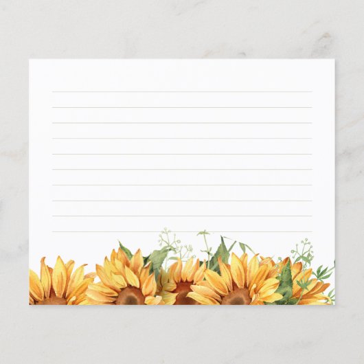 予算フローラブライダルシャワーレシピカード (裏面)