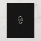 予算フローラブラックと金ゴールドアーチウェディング招待 (裏面)