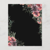 予算フローラブラックピンクブライダルシャワー招待状 (裏面)