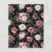 予算フローラブラックブライダルシャワー招待 (裏面)