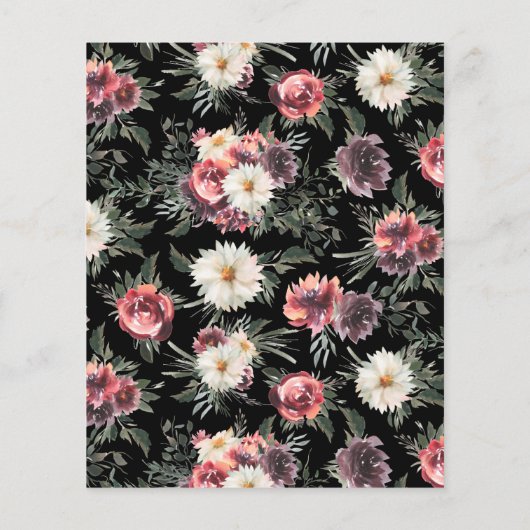 予算フローラブラックブライダルシャワー招待 (裏面)