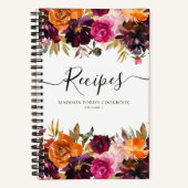 予算フローラブルガンディイエローパープルピンクレシピ ノートブック (正面)