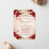 予算フローラブルガンディピンク金ゴールドクラウンキンセアニラ ノートカード (正面/裏面インサイチュ)