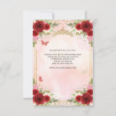 予算フローラブルガンディピンク金ゴールドクラウンキンセアニラ ノートカード (裏面)