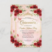 予算フローラブルガンディピンク金ゴールドクラウンキンセアニラ ノートカード (正面/裏面)